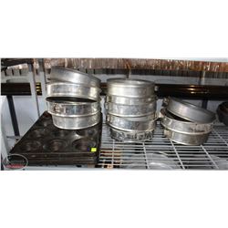 LOCATION #2. LOT OF 6 MUFFIN PANS W/ LARGE LOT OF BROWNE SPRING