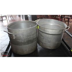 LOCATION #2. 20 QUART ALUMINUM STOCK POT W/ 17 QUART ALUMINUM