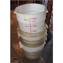 LOCATION #2. STACK OF 8 ASSORTED ROUND DRY INGREDIENT BINS