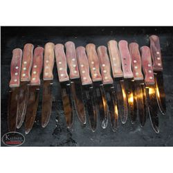 LOCATION #2. LOT OF 14 TRAMONTINA ROUNDED TIP STEAK KNIVES