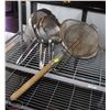 Image 1 : LOCATION #2. LOT OF 3 CHINA CAP STRAINERS W/ WIRE STRAINERS