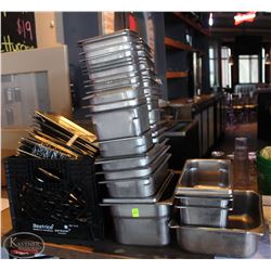 LOCATION #2. LARGE LOT OF ASSORTED STAINLESS STEEL INSERTS W/