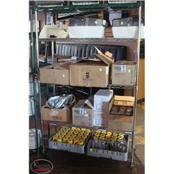 LOCATION #2. 5 TIER CHROME WIRE RACK ON CASTORS 48"X18"X76"