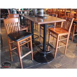 LOCATION #2. DOUBLE PEDESTAL BAR HEIGHT TABLE 60"X26"X43"