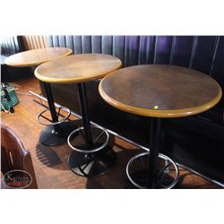 LOCATION #2. LOT OF 3 - 30" ROUND BAR TABLES
