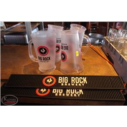 LOCATION #2. LOT OF 4 BIG ROCK PITCHERS W/ 2 BIG ROCK BAR SPILL