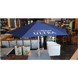 LOCATION #2. LOT OF 2 MICHELOB ULTRA PATIO UMBRELLAS