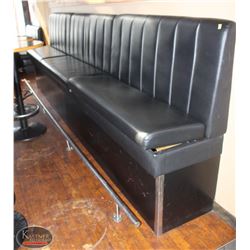 LOCATION #2. LOT OF 3 LEATHERETTE 57" BAR HEIGHT BOOTH SEATING