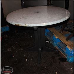 LOCATION #2. 42" ROUND PATIO TABLE (LEGS NEED TO BE REATTACHED)