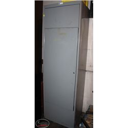 LOCATION #2. GREY STEEL VERTICAL CABINET 26"X21"X84"