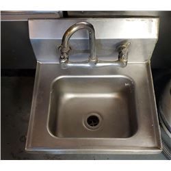 LOCATION #1. STAINLESS STEEL WALL MOUNT HAND SINK W/ FAUCET