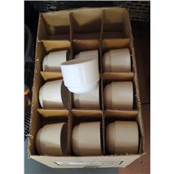 LOCATION #1. CASE W/ 34 PORCELAIN SOUP BOWLS