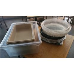LOCATION #1. LOT OF VARIOUS CONTAINERS & CATERING PLATTERS