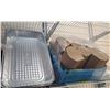 Image 1 : LOCATION #1. FLAT OF PAPER TOWELS W/ METAL CATERING TRAYS