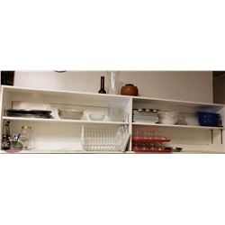 LOCATION #1. CONTENTS OF SHELVING UNIT INCL: FOOTED DESSERT