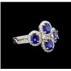 Image 1 : 14KT White Gold 1.90 ctw Sapphire and Diamond Ring