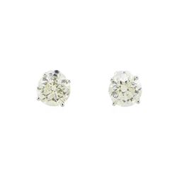 2.20 ctw Diamond Earrings - 14KT White Gold