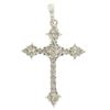 Image 3 : 18k White Gold 0.65 ctw Prong F VS Round Diamond Cluster Cross Pendant 1.9g