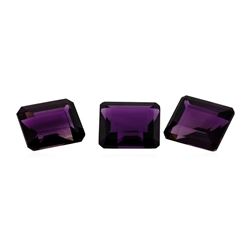 18.97 ctw. Natural Emerald Cut Amethyst Parcel of Three