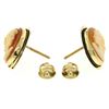 Image 6 : Vintage 14K Yellow Gold Oval Carved Shell Cameo Framed Screw Back Stud Earrings