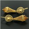 Image 4 : Unique 18K Yellow Gold Open Twisted Wire Dangle Citrine Bead Lever Back Earrings