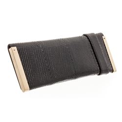 Gucci Black Snakeskin Romy Long Clutch