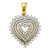 Image 1 : Diamond Concentric Heart Pendant 1/3 Cttw 10kt Yellow Gold