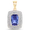 Image 1 : 4.88 ctw Tanzanite & Diamond Pendant 14K Yellow Gold - REF-358X8Y