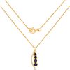 Image 2 : 0.39 ctw Sapphire Blue & Diamond Pendant 14K Yellow Gold - REF-27W4M