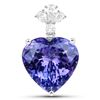 Image 1 : 19.30 ctw Tanzanite & Diamond Pendant 18K White Gold - REF-1152W2M