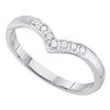 Image 1 : Diamond Chevron Band Ring 1/12 Cttw 14kt White Gold