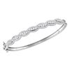 Image 1 : Diamond Cascade Twist Bangle Bracelet 1-3/4 Cttw 14kt White Gold