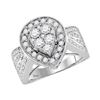 Image 1 : Diamond Teardrop Cluster Bridal Wedding Engagement Ring 1-1/2 Cttw 14kt White Gold