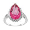 Image 1 : 5.55 CTW Pink Topaz & Diamond Ring 14K White Gold - REF-44R9H