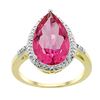 Image 1 : 5.55 CTW Pink Topaz & Diamond Ring 10K Yellow Gold - REF-34W8F