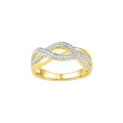 Diamond Woven Fashion Band Ring 1/5 Cttw 10kt Yellow Gold