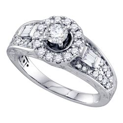 Diamond Solitaire Bridal Wedding Engagement Ring 1.00 Cttw 14kt White Gold