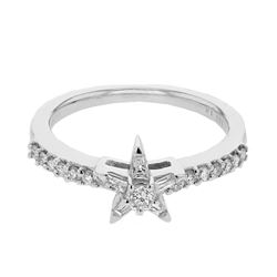 0.40 CTW Diamond Ring 14K White Gold - REF-48R3K