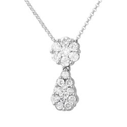 1.25 CTW Diamond Necklace 14K White Gold - REF-108X4R