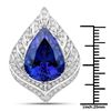 Image 2 : 13.25 ctw Tanzanite & Diamond Pendant 18K White Gold - REF-1478T2X