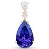 Image 1 : 9.84 ctw Tanzanite & Diamond Pendant 18K Yellow Gold - REF-946F2W