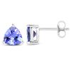 Image 2 : 1.50 ctw Tanzanite Earrings 14K White Gold - REF-41F4W