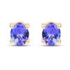 Image 1 : 0.70 ctw Tanzanite Earrings 14K Yellow Gold - REF-14W8M