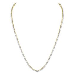 Mens Diamond Solitaire Linked 26" Necklace 11-3/8 Cttw 10kt Yellow Gold