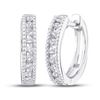 Image 1 : Diamond Milgrain Hoop Earrings 1/4 Cttw 10kt White Gold