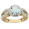 Image 1 : 1.25 CTW Aquamarine & Diamond Ring 14K Yellow Gold - REF-88A8X