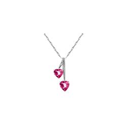 Genuine 1.40 ctw Pink Topaz Necklace 14KT White Gold - REF-24W3Y