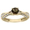 Image 1 : 0.81 CTW Quartz & Diamond Ring 14K Yellow Gold - REF-67K8W