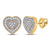 Image 1 : Diamond Heart Cluster Earrings 1/6 Cttw 10kt Yellow Gold