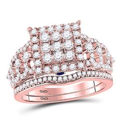 Diamond Bridal Wedding Engagement Ring Band Set 1.00 Cttw 14kt Rose Gold